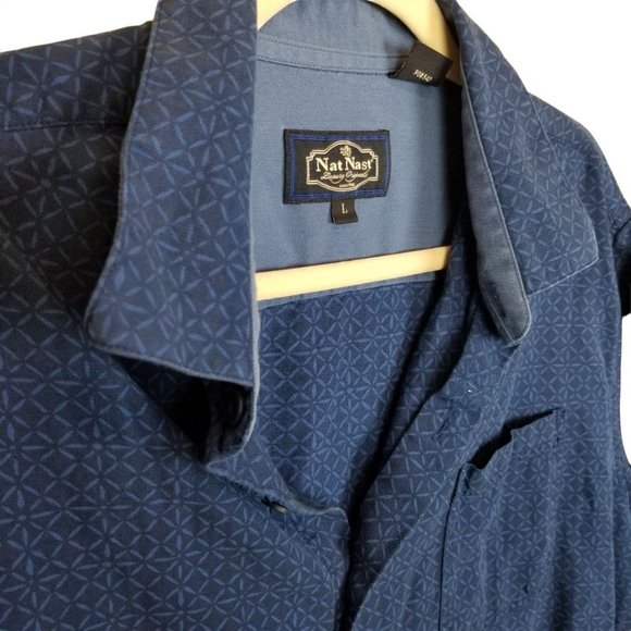 Nat Nast Luxury Originals Mens L Blue Geometric Pr - Picture 5 of 7